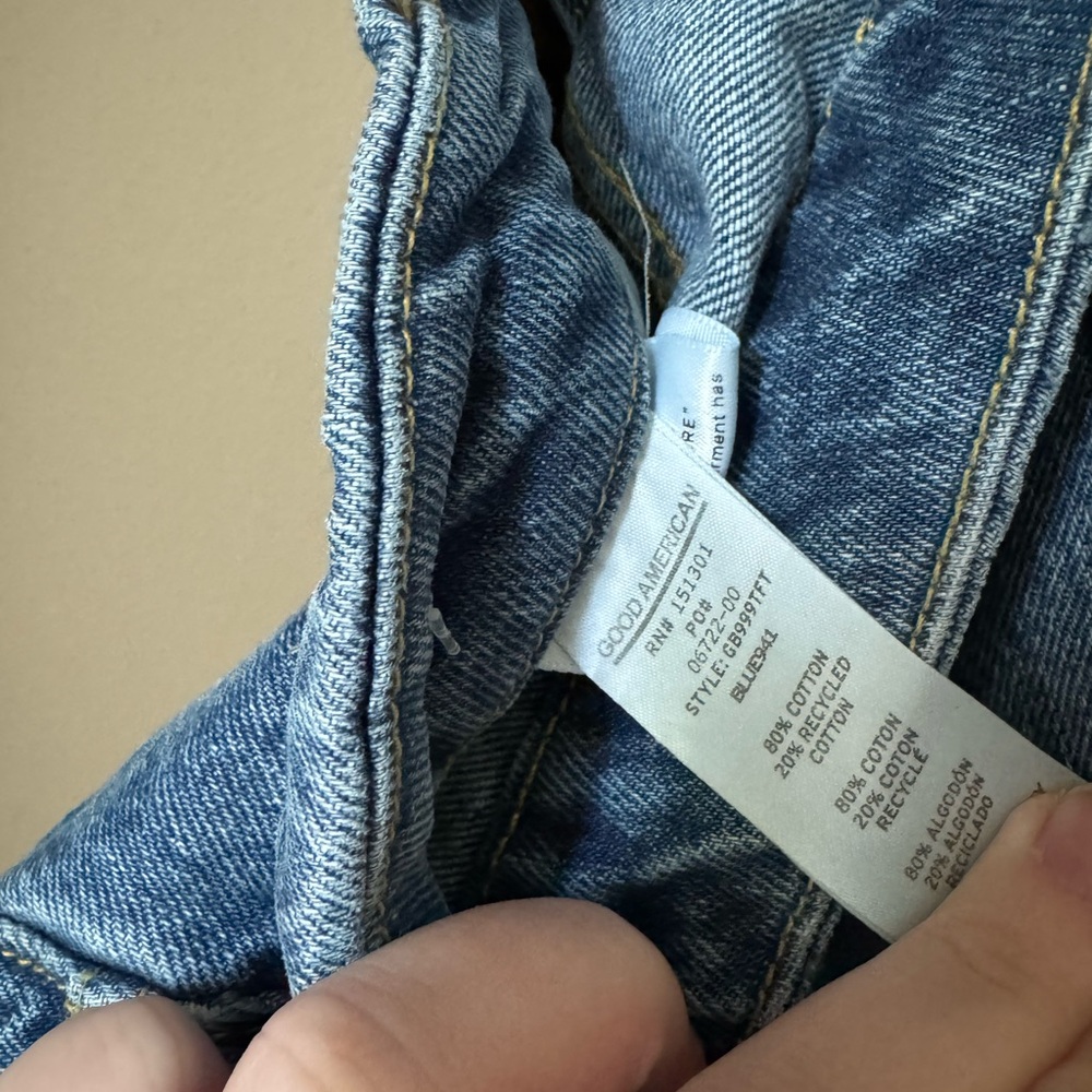 Good American Good Boy Blue Straight Leg Jeans - Picture 11 of 11
